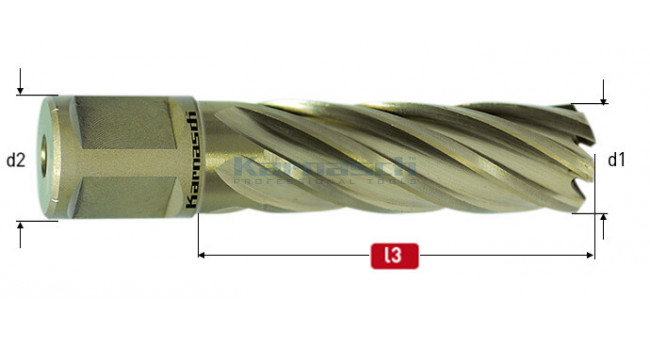 Корончатые свёрла GOLD-LINE, 55 мм, хвостовик Weldon 19