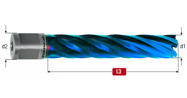 Корончатые свёрла BLUE-LINE, 80 мм, хвостовик Weldon 19